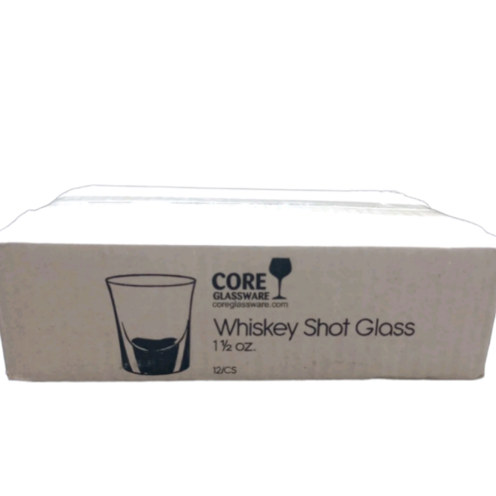 Core Glassware Whiskey Shot Glasses 1.5 Oz. 12 pc. New sealed in a box. 